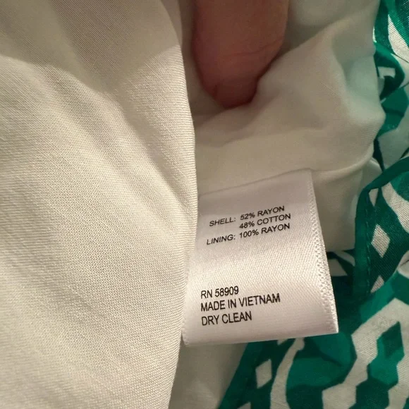 NWT Alex Marie green white Renata printed tropical getaway dress with tie 10 - Picture 8 of 8